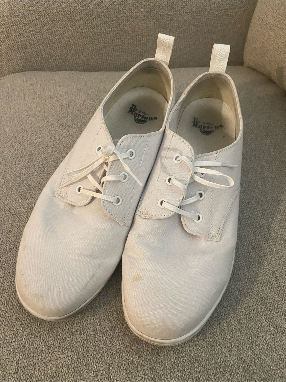 Dr. Martens Callum Men’s White Canvas Lace-Up Sneakers Size 13